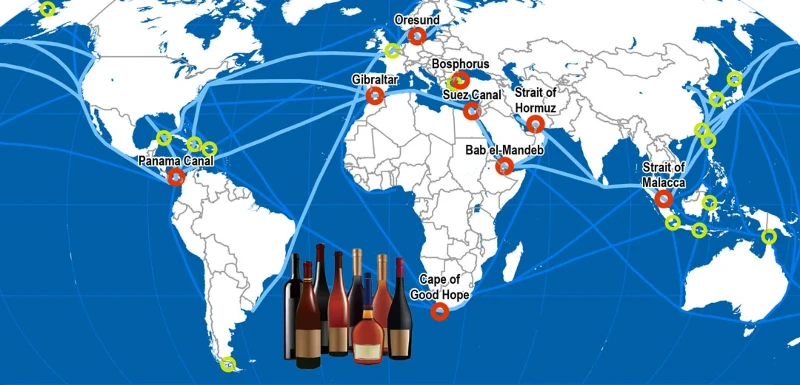 wine ship Map wine ship Map